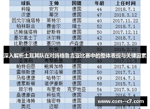 深入解析土耳其队在对阵格鲁吉亚比赛中的整体表现与关键因素